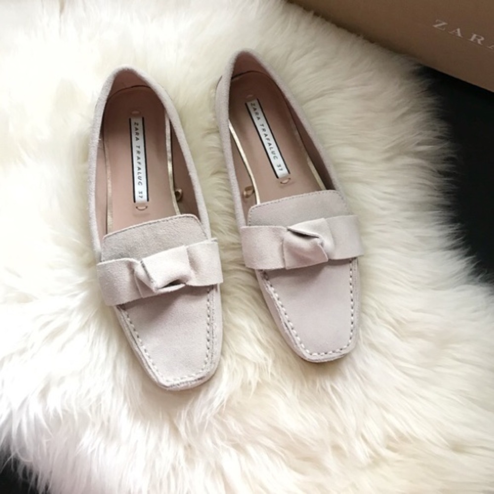 Suede knot loafers